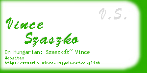 vince szaszko business card